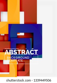 Background abstract squares, geometric minimal template, vector illustration