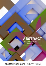 Background abstract squares, geometric minimal template, vector illustration
