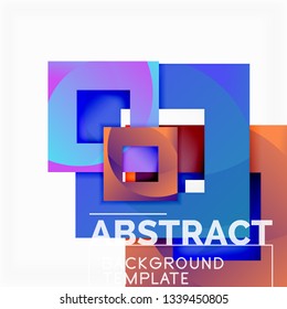 Background abstract squares, geometric minimal template, vector illustration