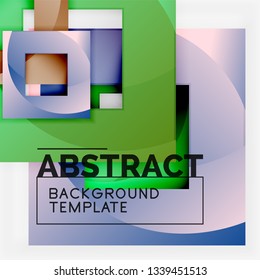 Background abstract squares, geometric minimal template, vector illustration