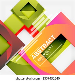 Cuadrados abstractos de fondo, plantilla mínima geométrica, ilustración vectorial