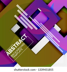 Background abstract squares, geometric minimal template, vector illustration
