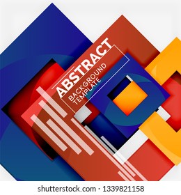 Background abstract squares, geometric minimal template, vector illustration