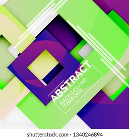 Background abstract squares, geometric minimal template, vector illustration