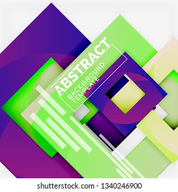 Background abstract squares, geometric minimal template, vector illustration