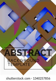 Background abstract squares, geometric minimal template, vector illustration