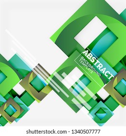 Background abstract squares, geometric minimal template, vector illustration