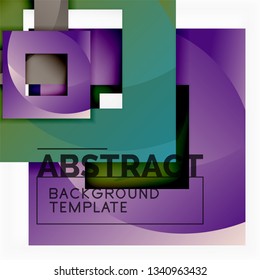 Background abstract squares, geometric minimal template, vector illustration