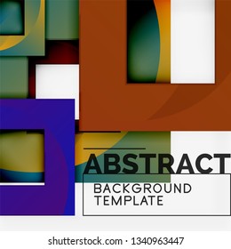 Background abstract squares, geometric minimal template, vector illustration