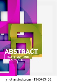 Background abstract squares, geometric minimal template, vector illustration