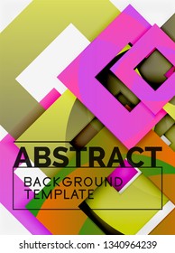Background abstract squares, geometric minimal template, vector illustration