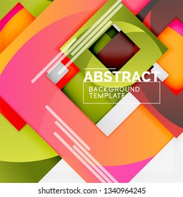 Background abstract squares, geometric minimal template, vector illustration