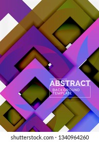 Background abstract squares, geometric minimal template, vector illustration