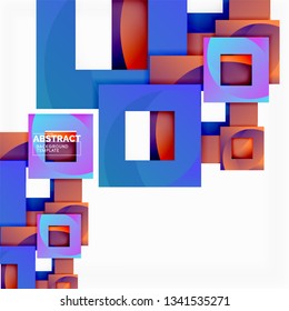 Background abstract squares, geometric minimal template, vector illustration