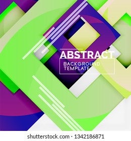 Background abstract squares, geometric minimal template, vector illustration