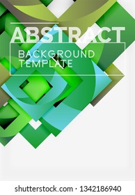 Background abstract squares, geometric minimal template, vector illustration