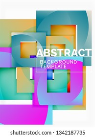 Background abstract squares, geometric minimal template, vector illustration