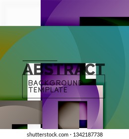Background abstract squares, geometric minimal template, vector illustration