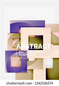 Background abstract squares, geometric minimal template, vector illustration