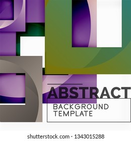 Cuadrados abstractos de fondo, plantilla mínima geométrica, ilustración vectorial