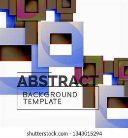 Background abstract squares, geometric minimal template, vector illustration