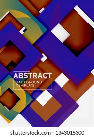 Cuadrados abstractos de fondo, plantilla mínima geométrica, ilustración vectorial