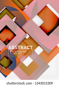 Background abstract squares, geometric minimal template, vector illustration