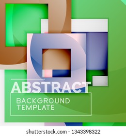 Background abstract squares, geometric minimal template, vector illustration