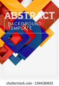Background abstract squares, geometric minimal template, vector illustration