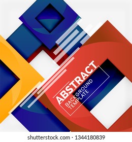 Background abstract squares, geometric minimal template, vector illustration