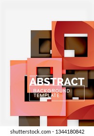 Cuadrados abstractos de fondo, plantilla mínima geométrica, ilustración vectorial