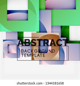 Background abstract squares, geometric minimal template, vector illustration