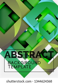 Cuadrados abstractos de fondo, plantilla mínima geométrica, ilustración vectorial