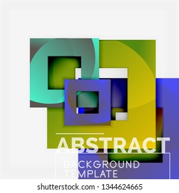 Cuadrados abstractos de fondo, plantilla mínima geométrica, ilustración vectorial