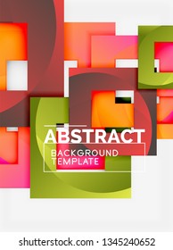 Background abstract squares, geometric minimal template, vector illustration