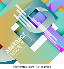 Background abstract squares, geometric minimal template, vector illustration