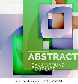 Background abstract squares, geometric minimal template, vector illustration