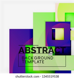 Background abstract squares, geometric minimal template, vector illustration