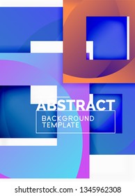 Cuadrados abstractos de fondo, plantilla mínima geométrica, ilustración vectorial