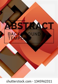 Background abstract squares, geometric minimal template, vector illustration
