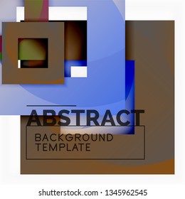 Background abstract squares, geometric minimal template, vector illustration
