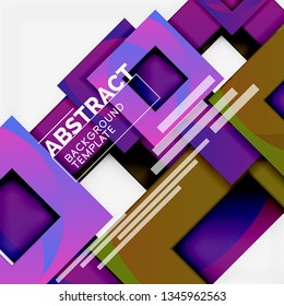 Background abstract squares, geometric minimal template, vector illustration