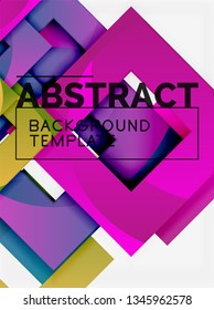 Background abstract squares, geometric minimal template, vector illustration