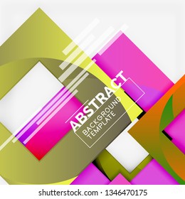 Background abstract squares, geometric minimal template, vector illustration