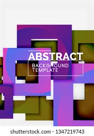 Background abstract squares, geometric minimal template, vector illustration