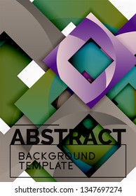 Background abstract squares, geometric minimal template, vector illustration