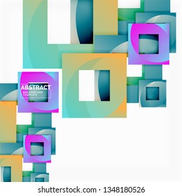 Background abstract squares, geometric minimal template, vector illustration