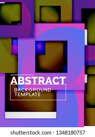Background abstract squares, geometric minimal template, vector illustration