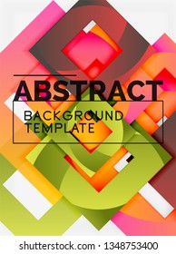 Cuadrados abstractos de fondo, plantilla mínima geométrica, ilustración vectorial