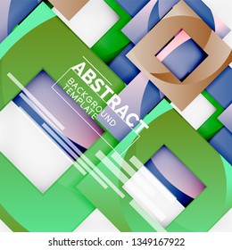 Background abstract squares, geometric minimal template, vector illustration